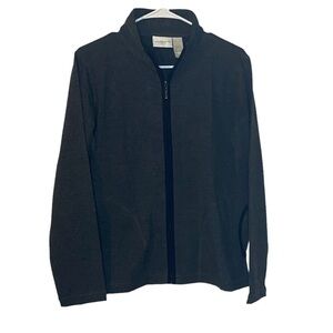 NWT Liz & Co Liz Claiborne full zip up sweatshirt with Lycra gray womens small